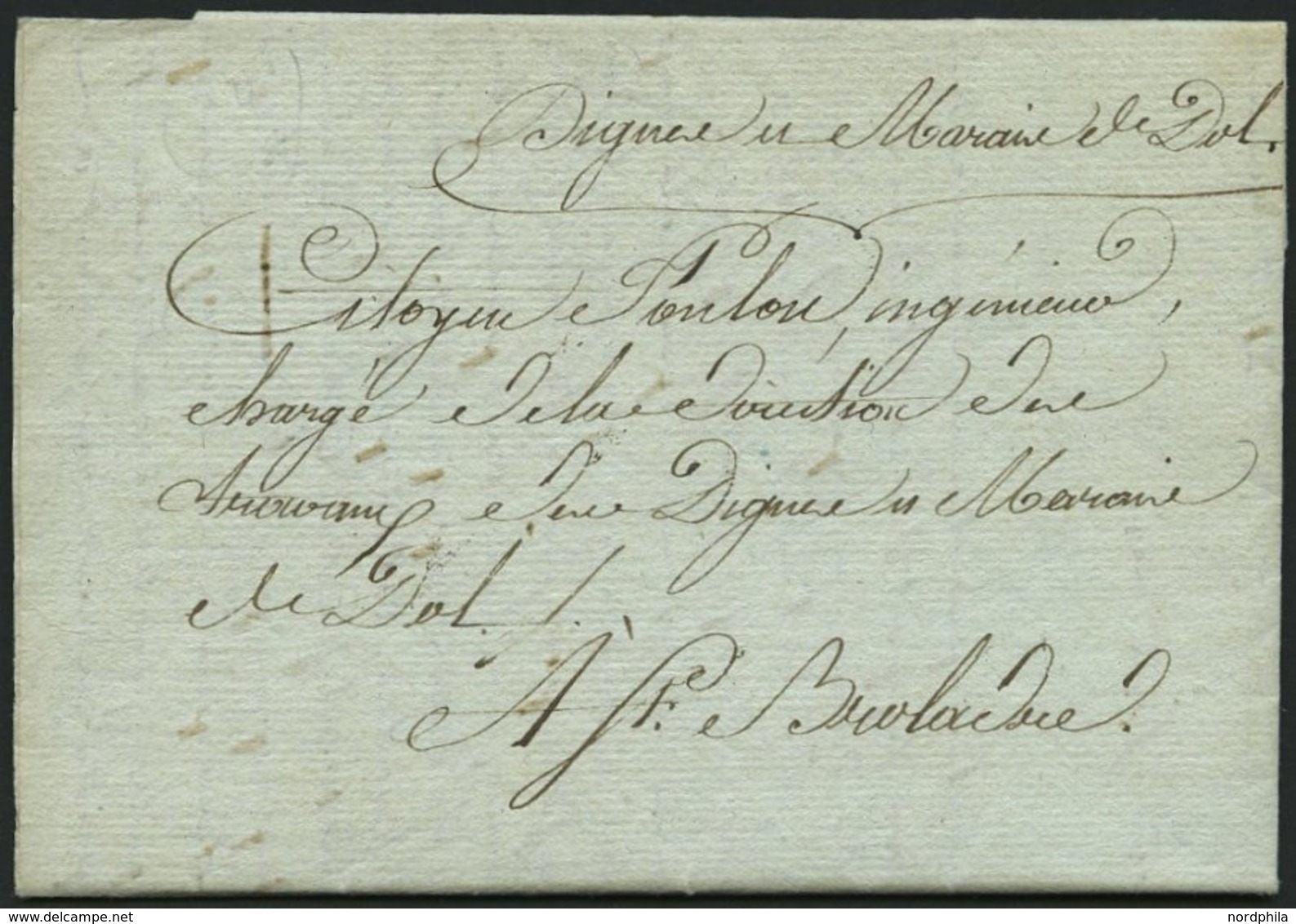 FRANKREICH VORPHILATELIE 1810, Brief Von DOL Nach Saint-Broladre Mit Inhalt, Gedruckter Briefbogen Des Travaux Publics,  - Sonstige & Ohne Zuordnung