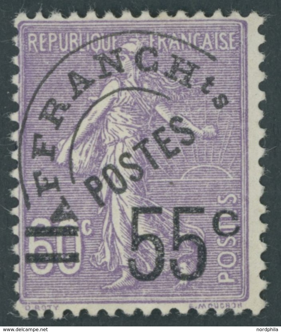 FRANKREICH 199 *, 1926, 55 C. Auf 60 C. Violett, Falzreste, Pracht - Altri & Non Classificati