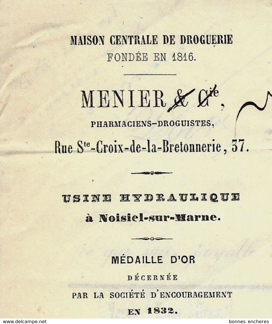 Région Paris. MAISON MENIER DROGUERIE Devenue CHOCOLATERIE SUPERBES BATIMENTS CONSERVES à Noisiel VOIR SCANS+HIST. - 1800 – 1899