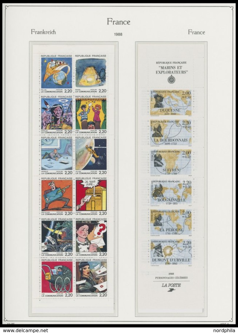 SAMMLUNGEN **, Komplette Postfrische Sammlung Frankreich Von 1980-90 Im KA-BE Falzlosalbum, Dabei Streifen Und Markenhef - Verzamelingen