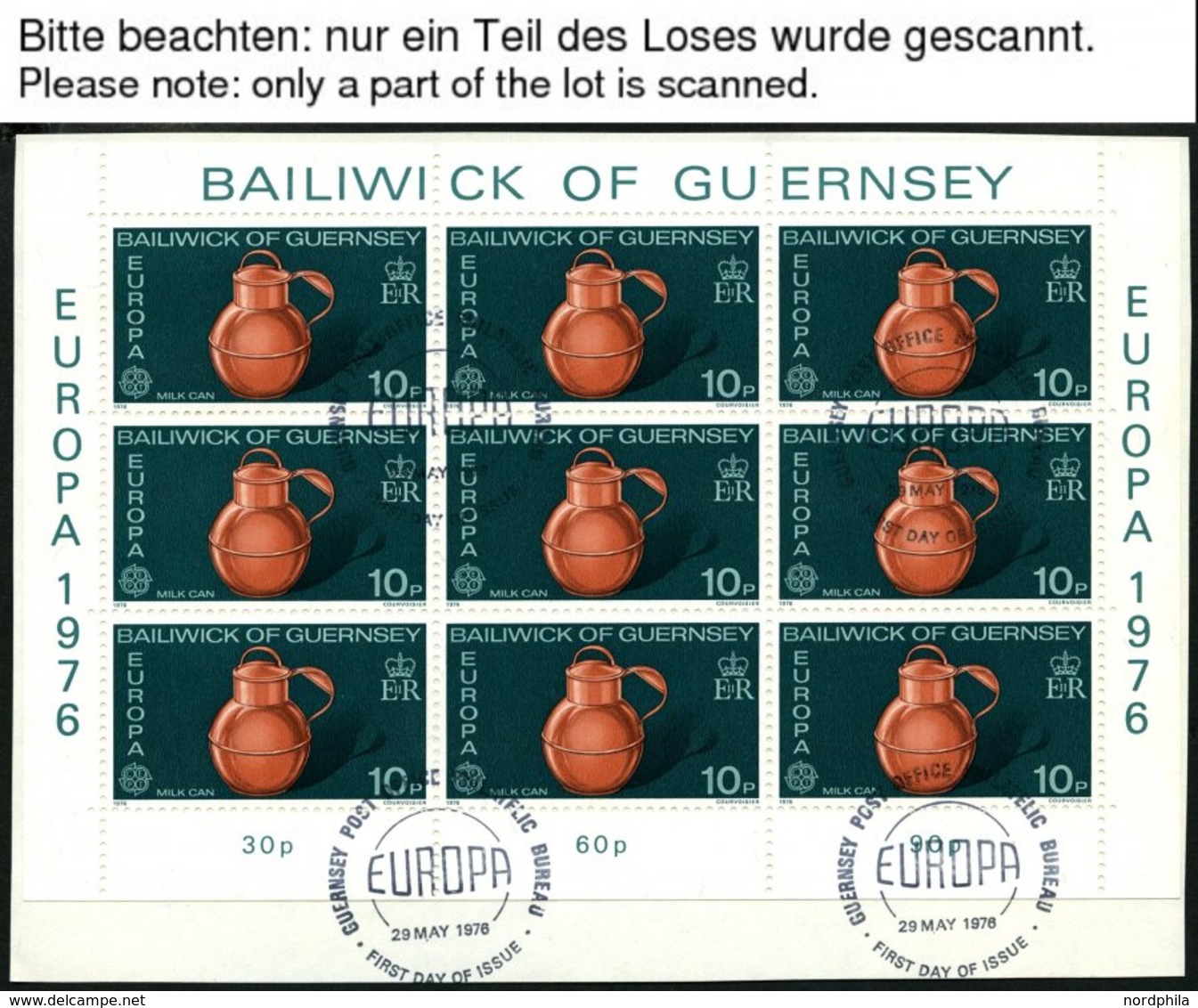 GUERNSEY KB O, 1976-90, Europa, 14 Kleinbogensätze (ohne 1982) Mit Ersttagsstempeln, Pracht, Mi. 353.- - Guernesey