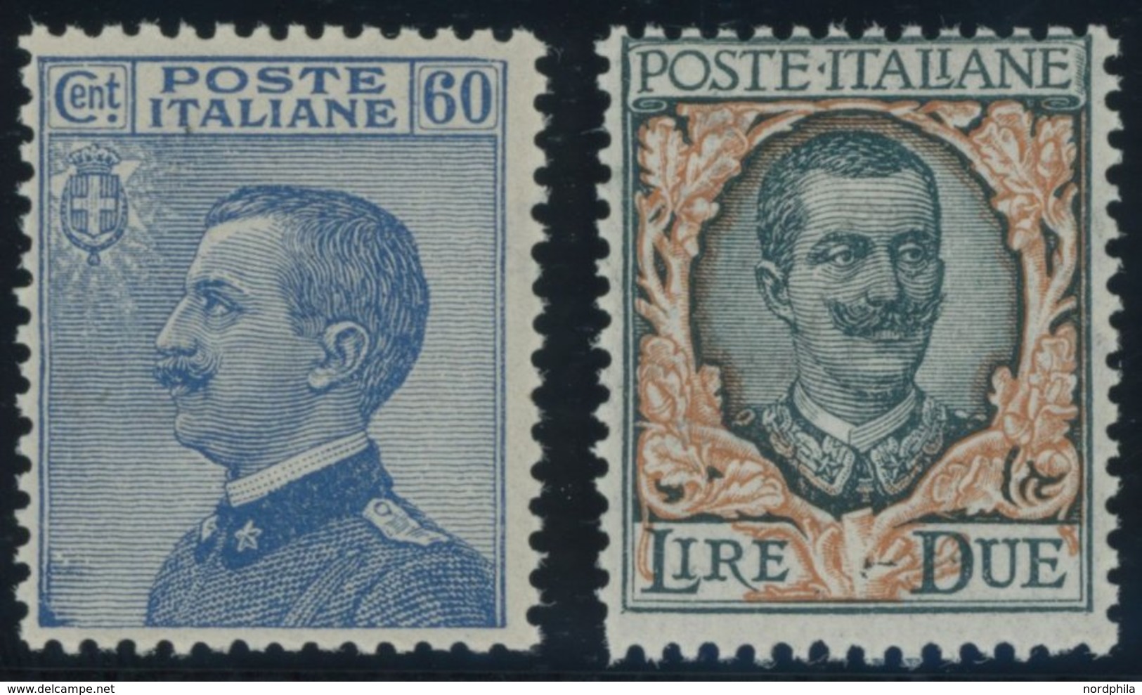 ITALIEN 186/7 **, 1923, König Viktor Emanuel III, Postfrisch, Pracht, Mi. 75.- - Usati
