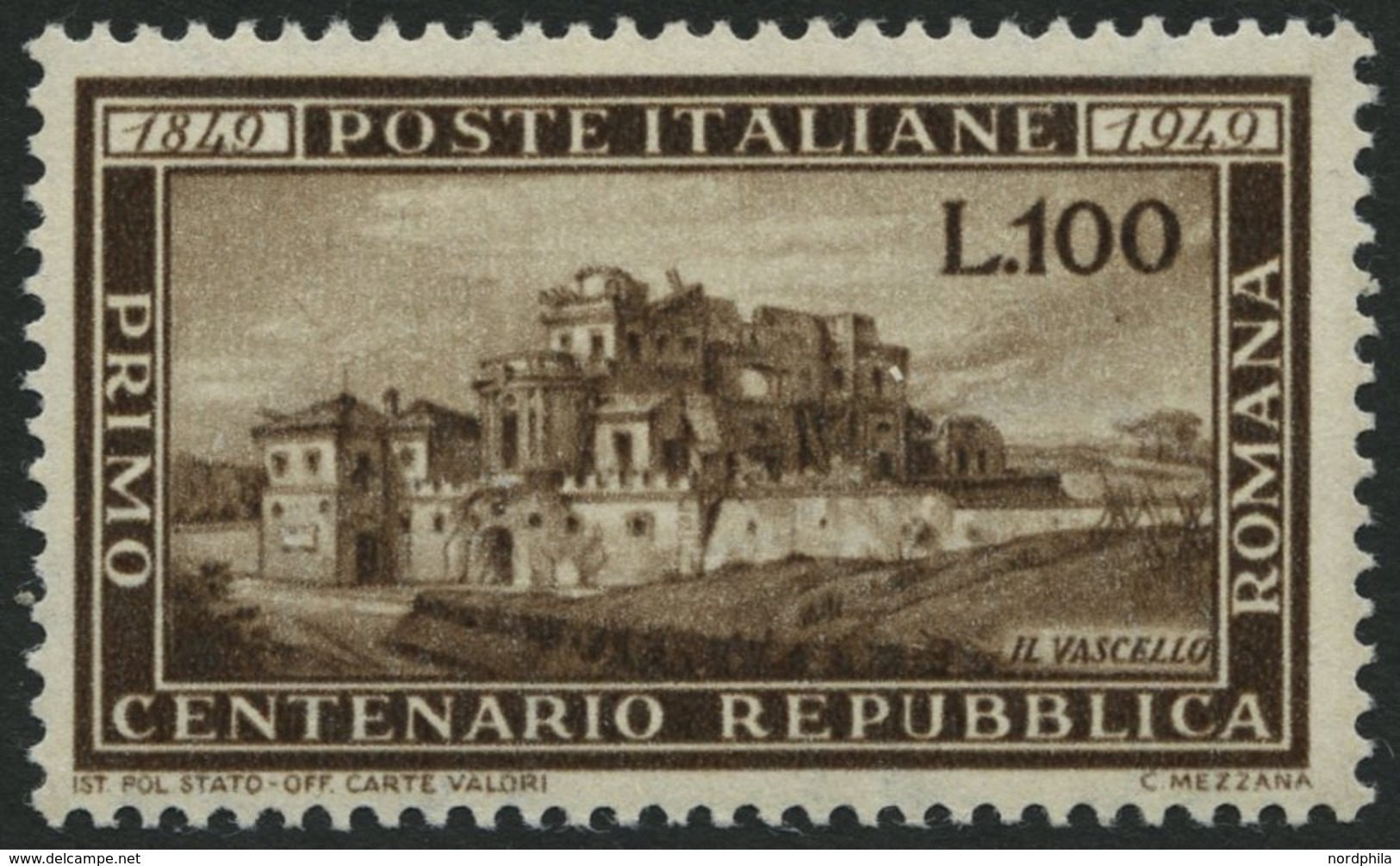 ITALIEN 773 **, 1949, 100 L. Republica Romana, Pracht, Mi. 300.- - Afgestempeld