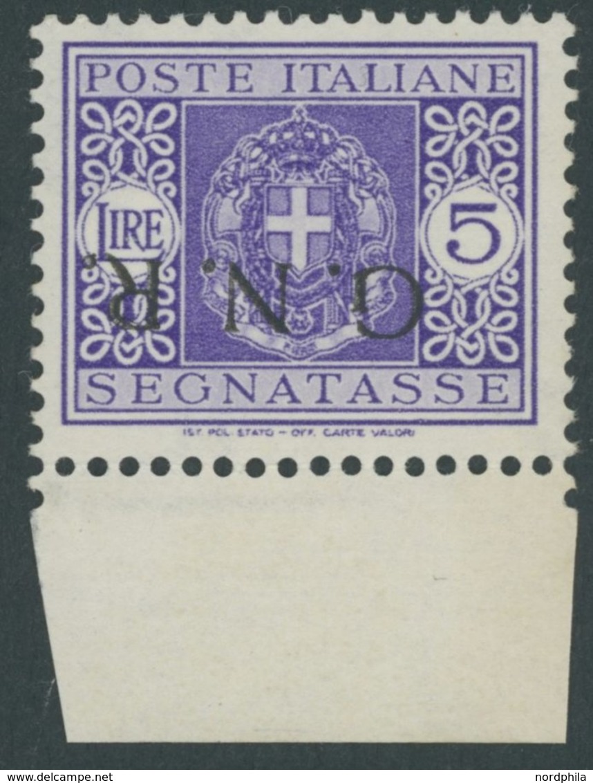 MILITÄRPOST-G.N.R. 54K **, 1934, 5 L. Violett Mit Kopfstehendem Aufdruck, Unterrandstück, Gummi Kleine Gebräunte Stellen - Unclassified