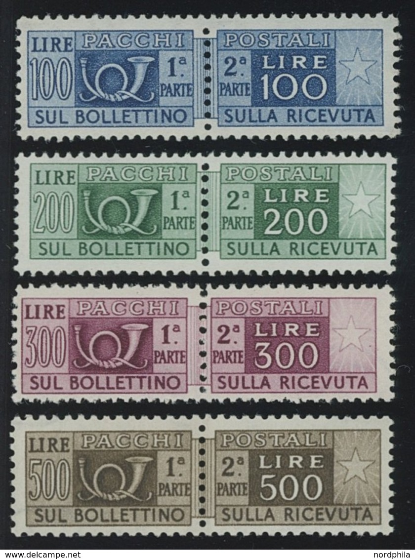 PAKETMARKEN Pa 66-80 **, 1946/52, Posthorn/Wertziffer, Wz. 3, Prachtsatz, 300 L. Fotoattest Sorani, Mi. 2500.- - Postpaketten