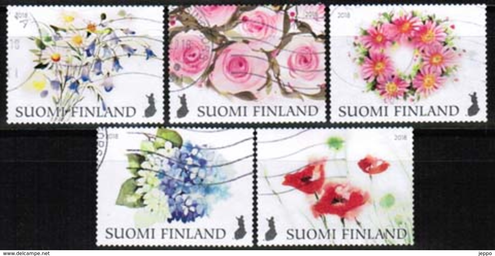 2018 Finland, Flowers, Complete Used Set. - Oblitérés