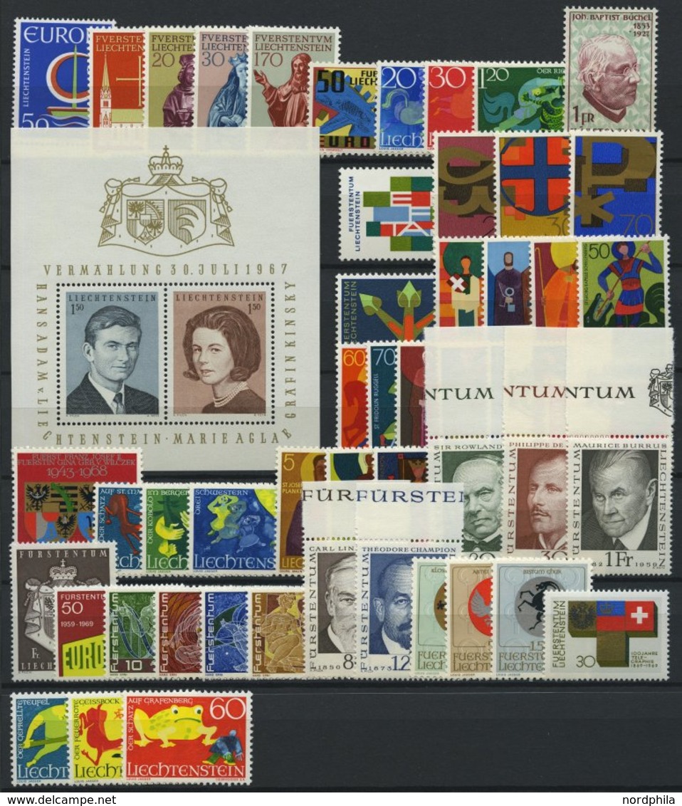 SAMMLUNGEN **, Komplette Postfrische Sammlung Liechtenstein Von 1961-69, Prachterhaltung - Verzamelingen