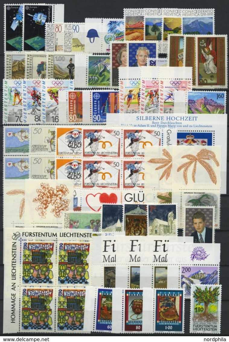 SAMMLUNGEN **, Komplette Postfrische Sammlung Liechtenstein Von 1991-95, Prachterhaltung - Collections