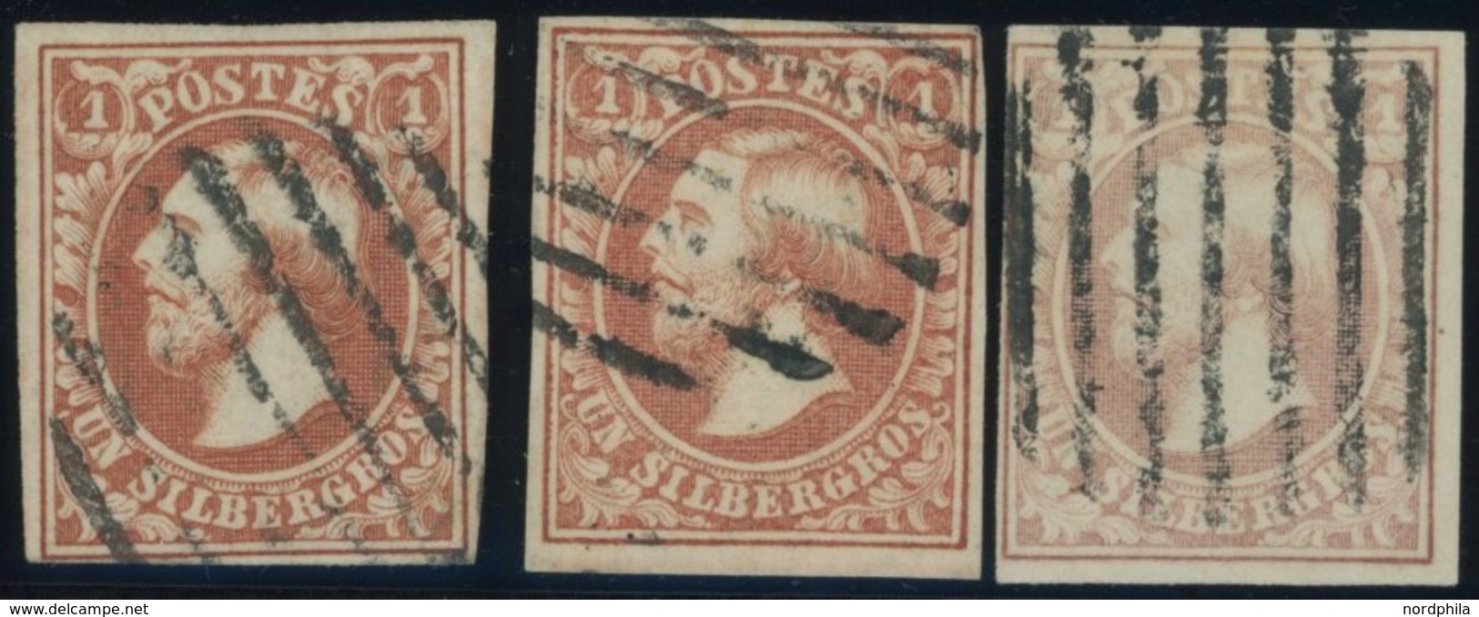 LUXEMBURG 2 O, 1852, 1 Sgr. In 3 Werte In Farbnuancen, Pracht - Altri & Non Classificati