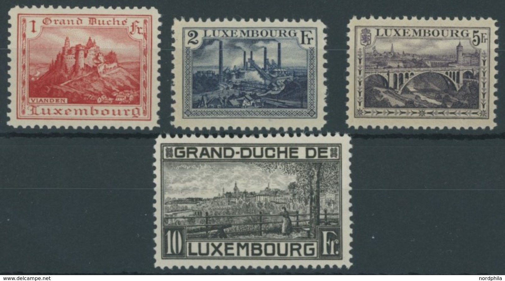 LUXEMBURG 134-36,143A **, 1921/3, Landschaften, Gezähnt A, Postfrisch, 4 Prachtwerte, Mi. 80.- - Autres & Non Classés