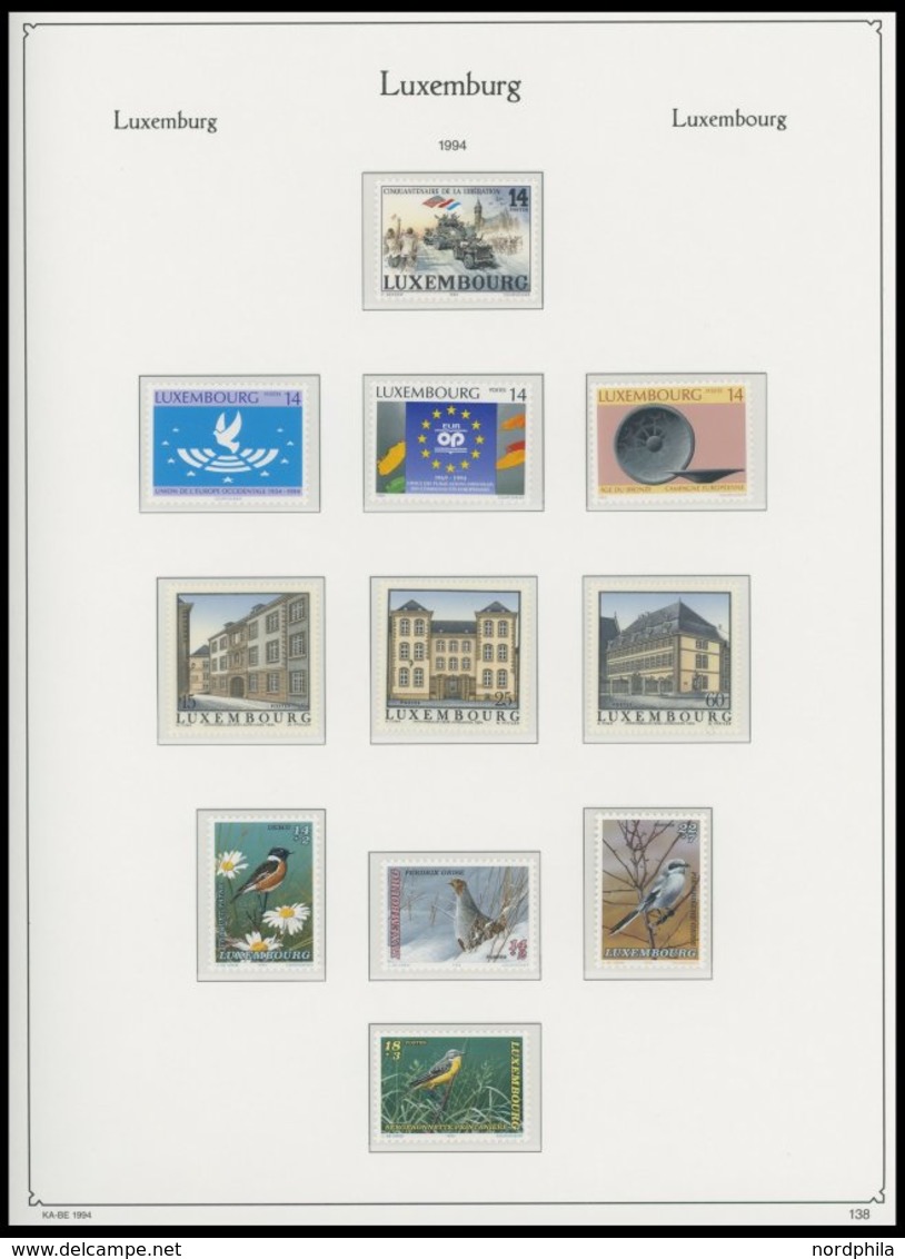 SAMMLUNGEN, LOTS **, Fast Komplette Postfrische Sammlung Luxemburg Von 1960-96 Im KA-BE Falzlosalbum, Prachterhaltung, M - Collections