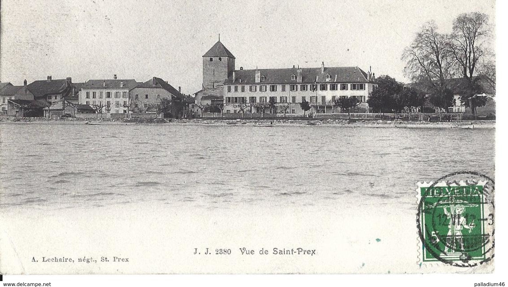 VAUD ST PREX - Vue De Saint-Prex	A. Léchaire St. Prex	J.J. 2380 - Circulé Le 12.06.1912 - TAXE DE 10 CTS A PERCEVOIR RF - Saint-Prex