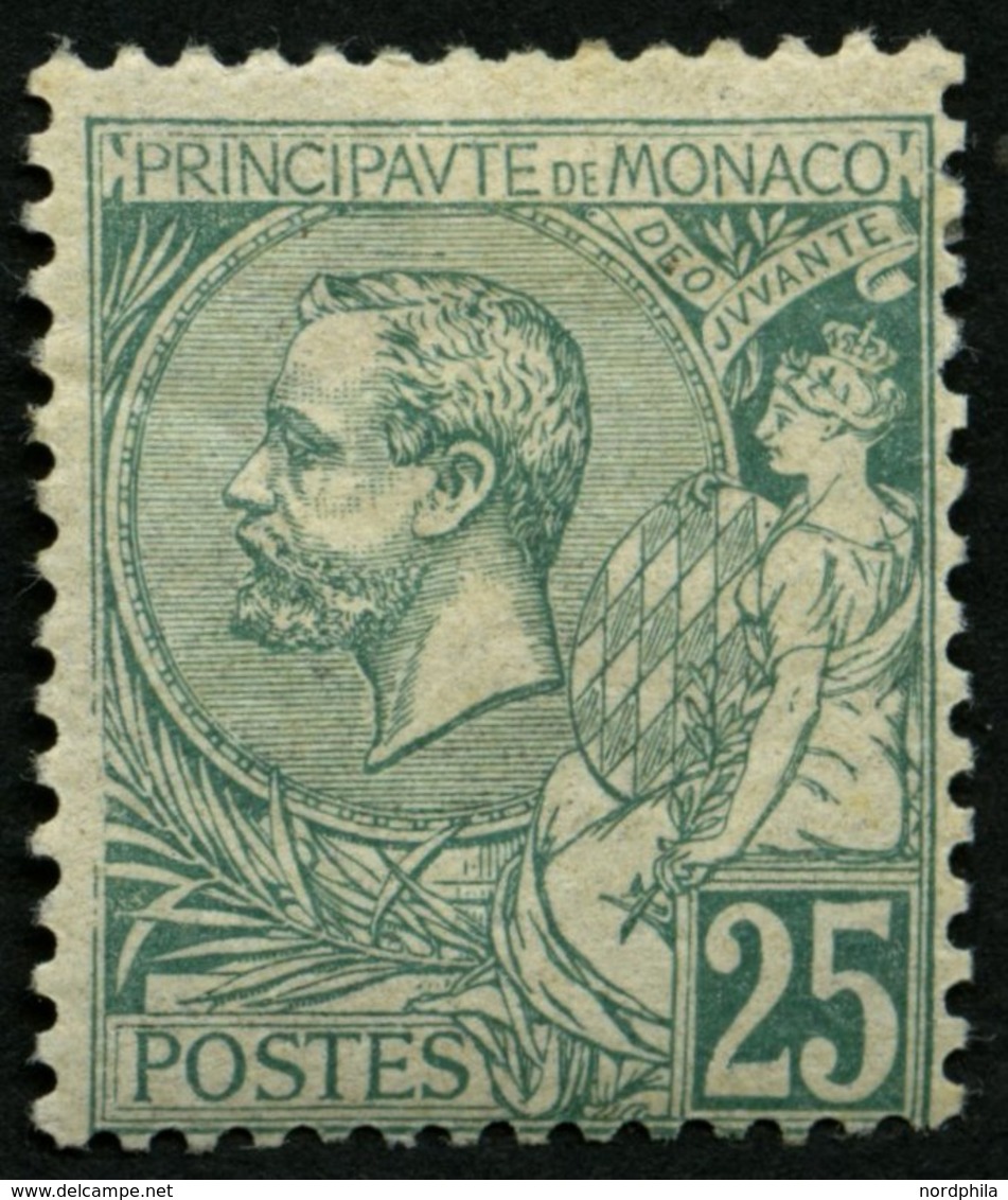 MONACO 16 *, 1891, 25 C. Grün, Falzreste, Normale Zähnung, Pracht, Mi. 300.- - Andere & Zonder Classificatie