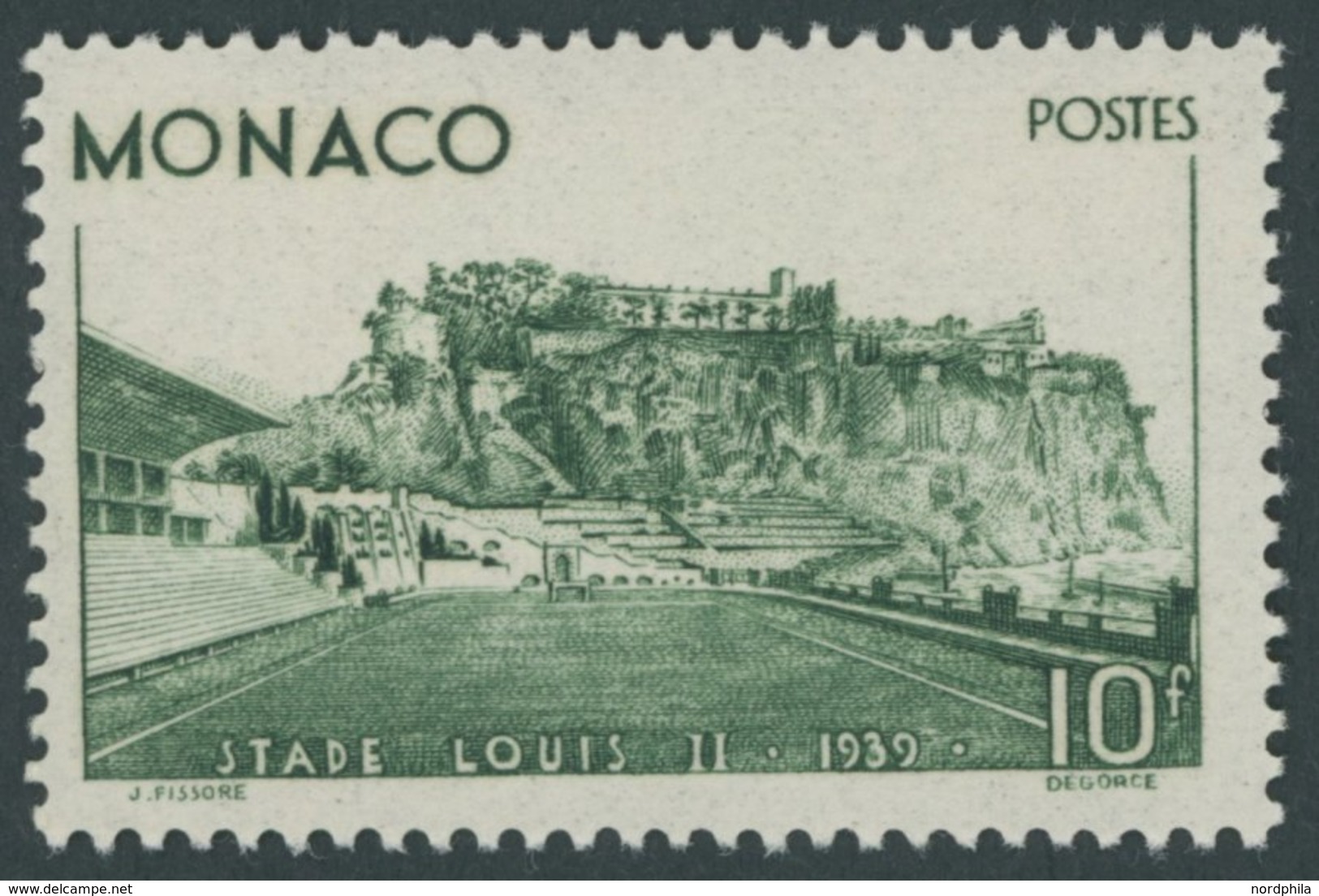 MONACO 189 **, 1939, 10 Fr. Louis-II. Stadion, Postfrisch, Pracht, Mi. 170.- - Autres & Non Classés