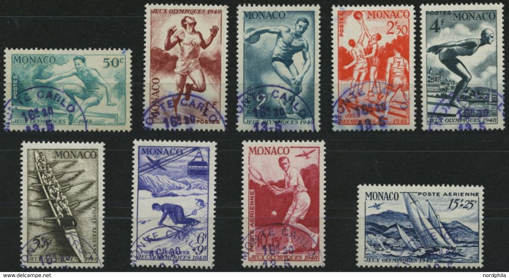 MONACO 339-47 O, 1948, Olympische Sommerspiele, Prachtsatz, Mi. 85.- - Andere & Zonder Classificatie