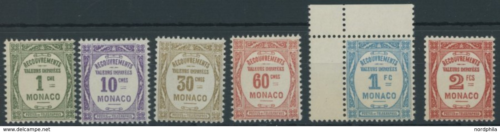 PORTOMARKEN P 21-26 **, 1925/32, Postauftragsmarken, Postfrischer Prachtsatz, Mi. 350.- - Taxe