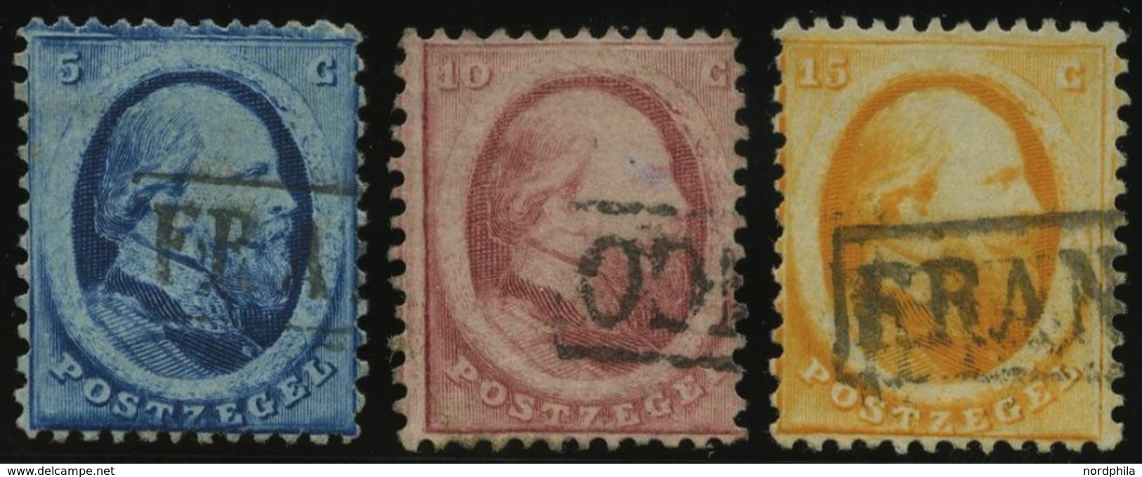 NIEDERLANDE 4-6 O, 1864, König Willem III, Prachtsatz - Niederlande