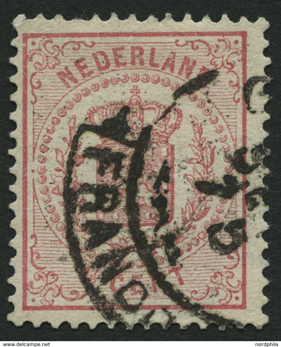 NIEDERLANDE 16A O, 1869, 11/2 C. Rosa, Gezähnt L 14, üblich Gezähnt Pracht, Mi. 120.- - Nederland