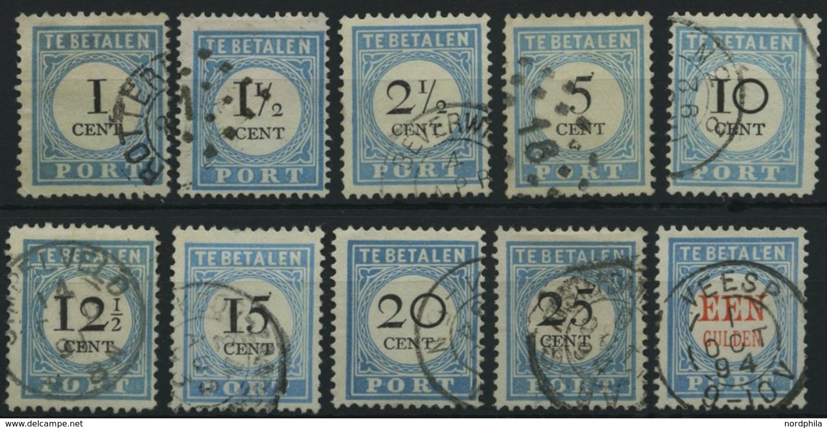 PORTOMARKEN P 3-12 O, 1881/7, Kleine Ziffer, Prachtsatz - Tasse