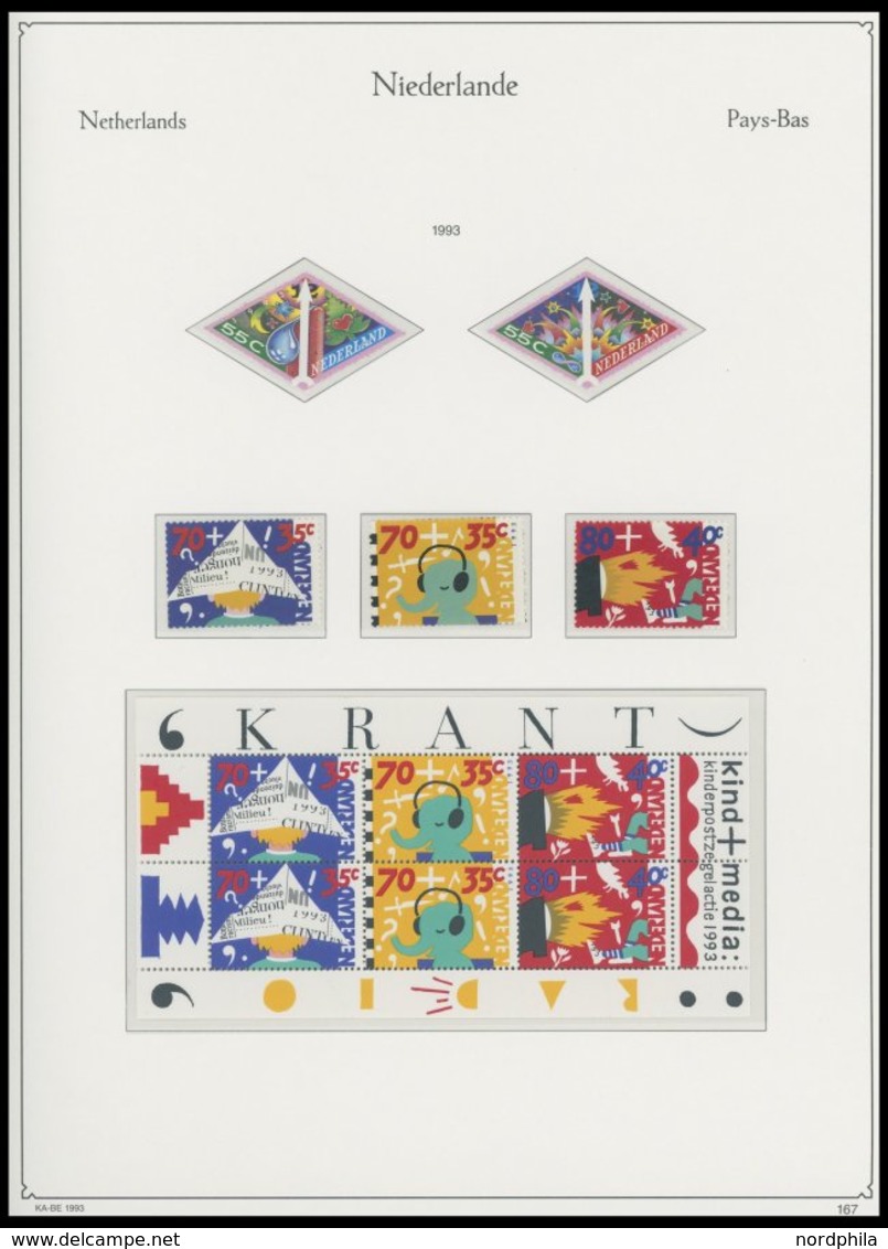 SAMMLUNGEN, LOTS **, Fast Komplette Postfrische Sammlung Niederlande Von 1960-96 Im KA-BE Falzlosalbum, Prachterhaltung, - Verzamelingen