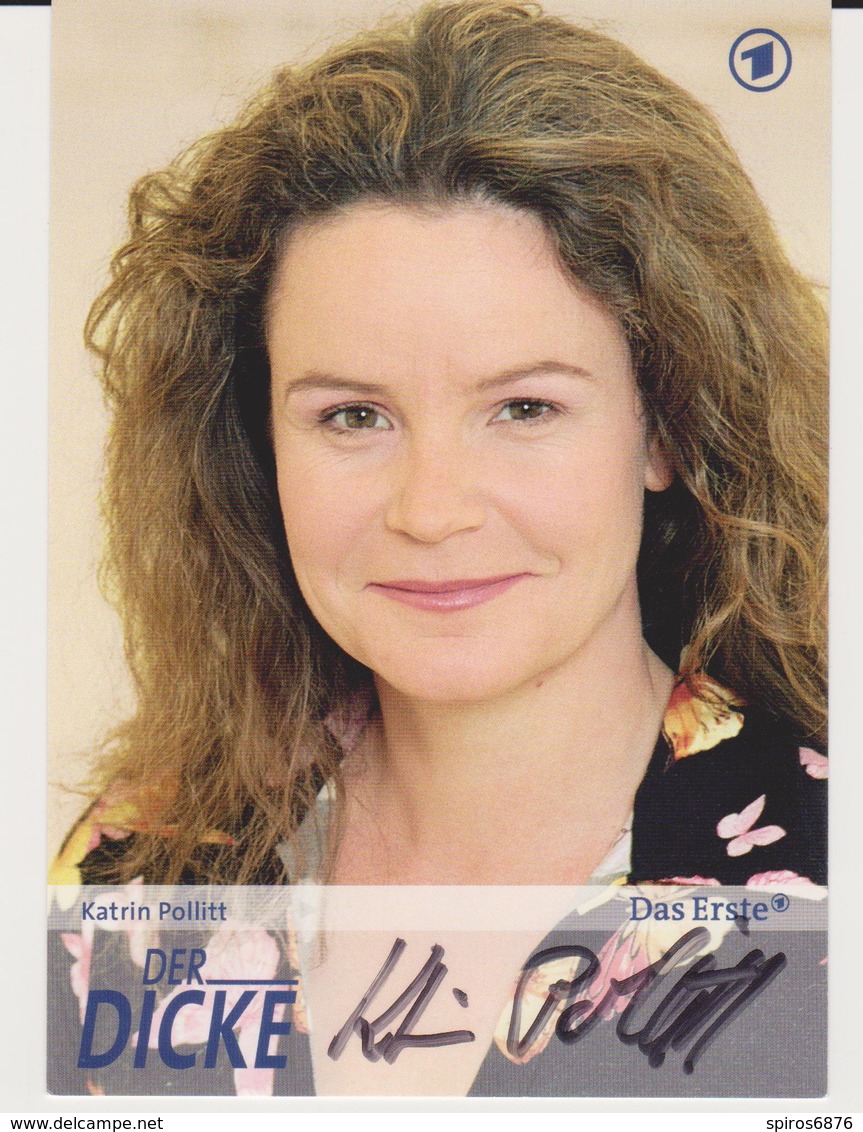 Authentic Signed Card / Autograph -  Actress KATRIN POLLITT  - German TV Series Der Dicke - Handtekening