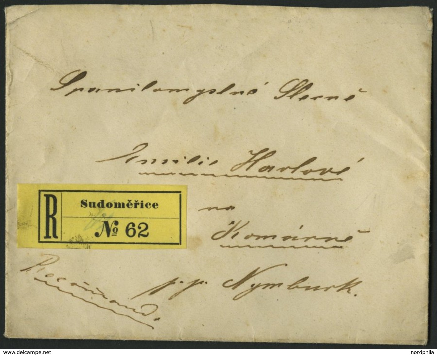 ÖSTERREICH 44/5,47 BRIEF, 1890, 2, 3 Und 10 Kr. Doppeladler, Rückseitig Mit K1 SUDOMERIEE Nach Komarne, Pracht - Sonstige & Ohne Zuordnung