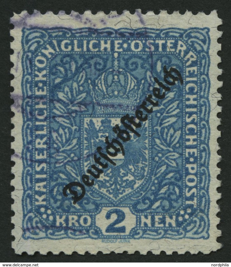 ÖSTERREICH 243B O, 1919, 2 Kr. Preußischblau, Gezähnt L 111/2, Pracht, Mi. 150.- - Altri & Non Classificati