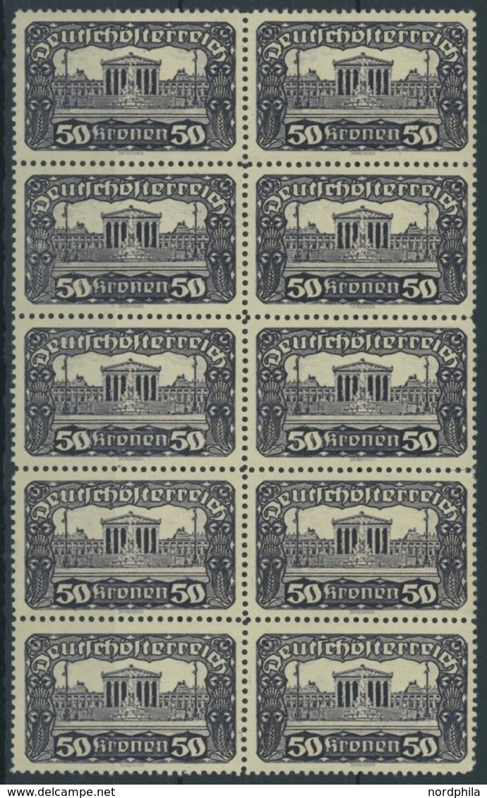 ÖSTERREICH 1918-1938 284-92 **, 1919/21, Parlamentsgebäude, 10 Postfrische Sätze In Blockstücken, Meist Prachterhaltung - Altri & Non Classificati