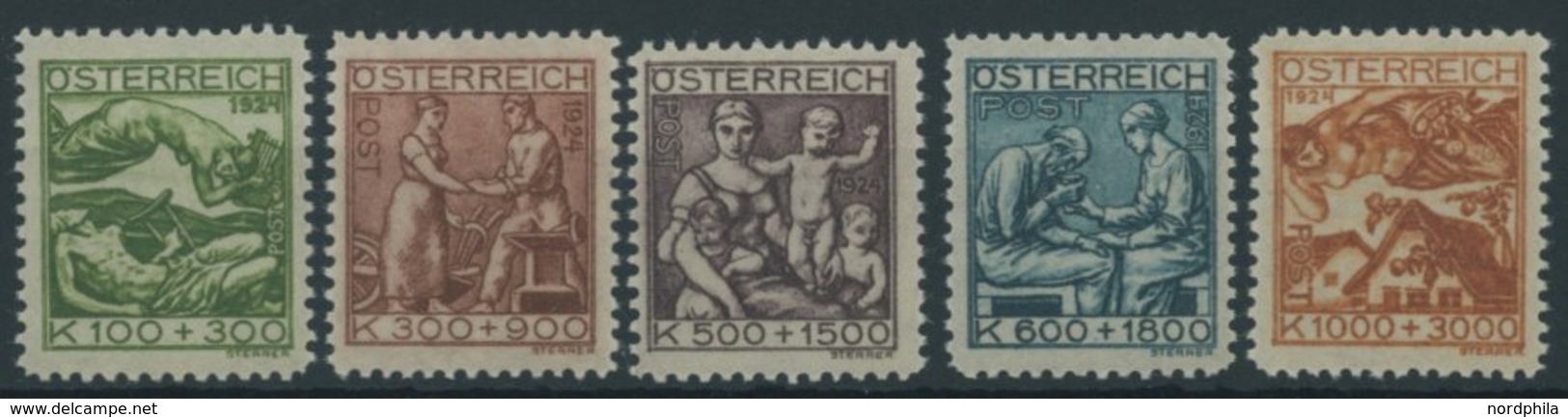 ÖSTERREICH 1918-1938 442-46 **, 1924, Jugend Und TBC-Fürsorge, Postfrischer Prachtsatz, Mi. 90.- - Altri & Non Classificati