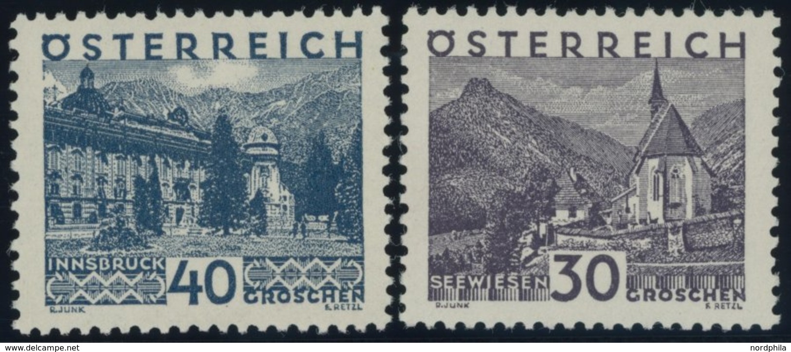 ÖSTERREICH 1918-1938 506/7 **, 1929, 30 Und 40 G. Landschaften, Postfrisch, 2 Prachtwerte, Mi. 180.- - Andere & Zonder Classificatie