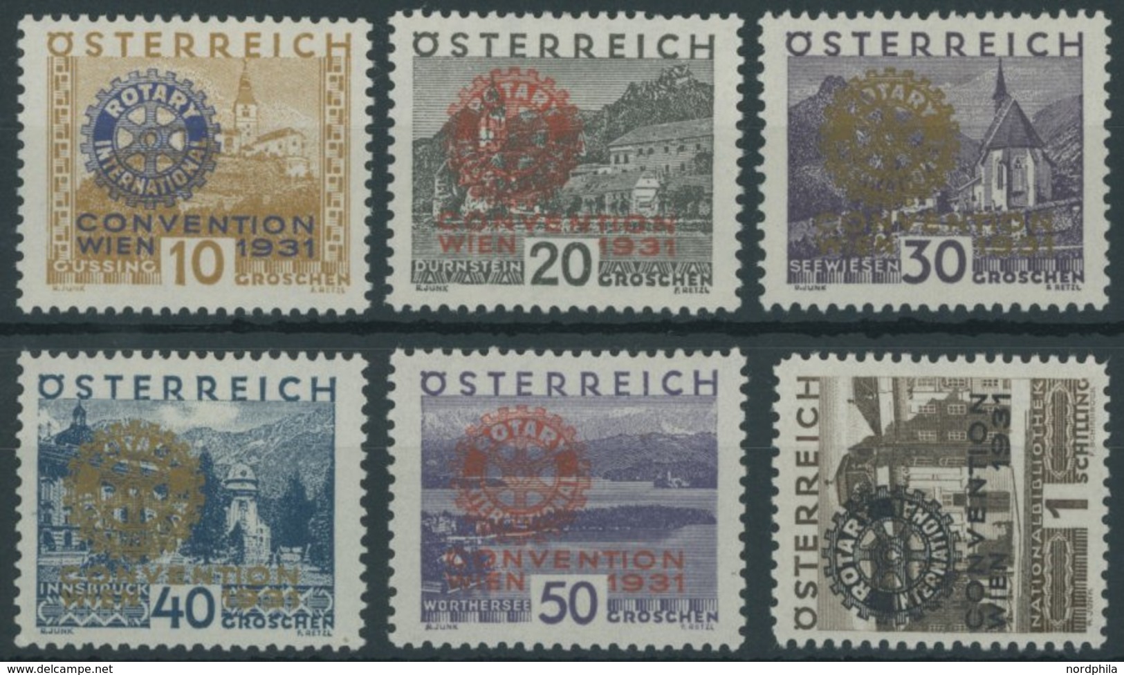 ÖSTERREICH 1918-1938 518-23 *, 1931, Rotary, Falzrest, Prachtsatz - Other & Unclassified