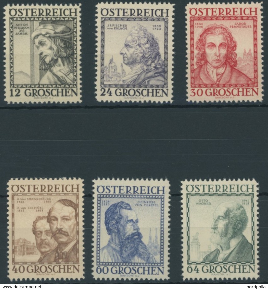 ÖSTERREICH 1918-1938 591-96 **, 1934, Baumeister, Postfrischer Prachtsatz, Mi. 150.- - Altri & Non Classificati