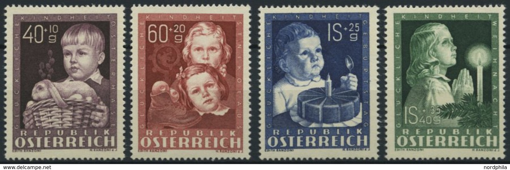 ÖSTERREICH 929-32 **, 1949, Glückliche Kindheit, Prachtsatz, Mi. 80.- - Andere & Zonder Classificatie