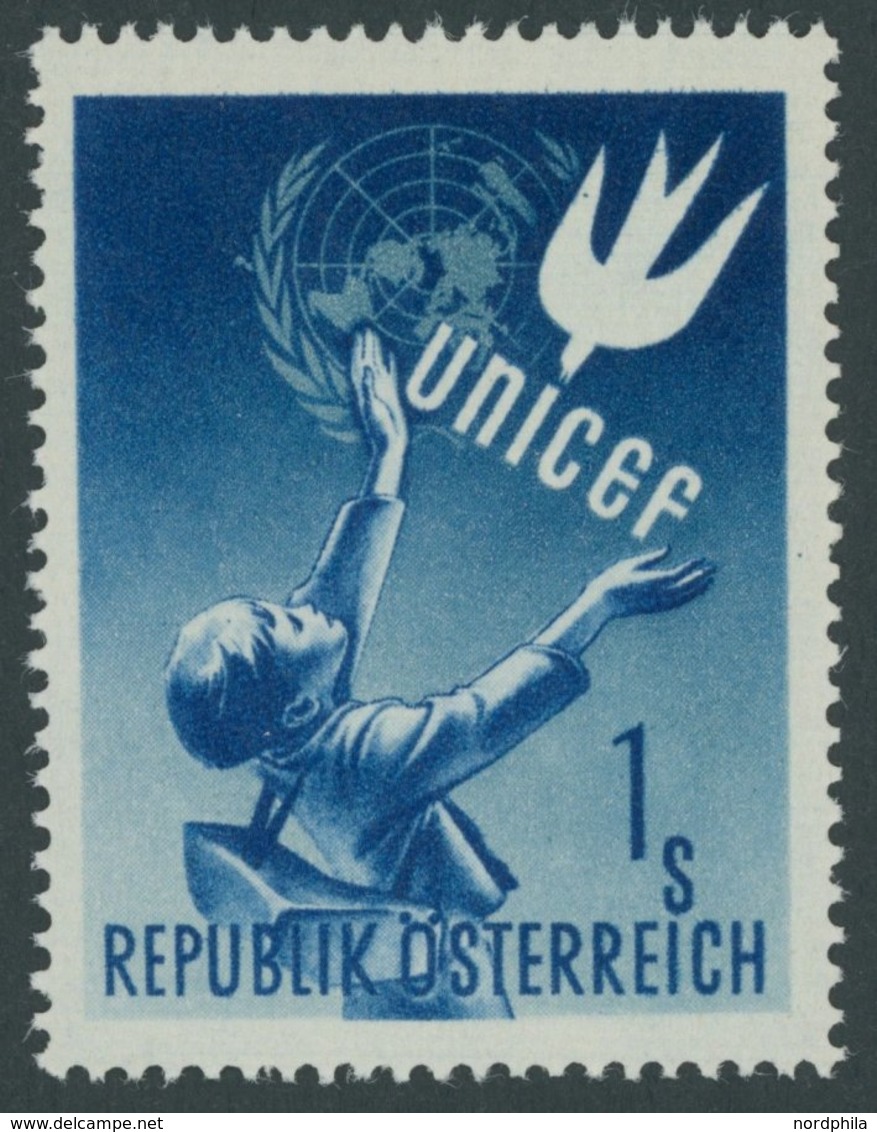 ÖSTERREICH 1945-1949 933III **, 1949, 1 S. UNICEF Mit Plattenfehler Abstehendes Kranzblatt Links, Postfrisch, Pracht, Mi - Other & Unclassified
