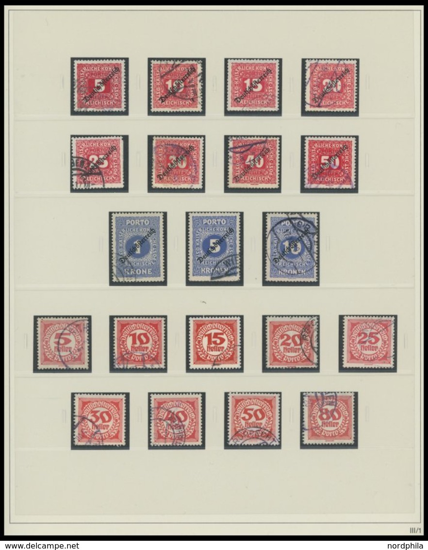 PORTOMARKEN O, 1894-1922, Gestempelter Sammlungsteil Portomarken Auf SAFE Dual Seiten, Fast Nur Prachterhaltung - Postage Due