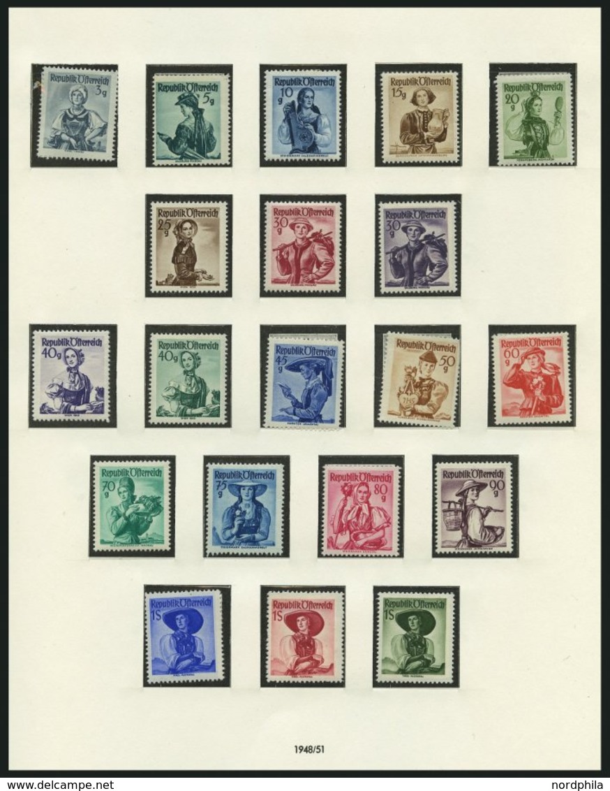 SAMMLUNGEN *, **, Ungebrauchte Sammlung Österreich Von 1945-55 (ab Mi.Nr. 660) Bis Auf Va-d, Nr. 693-96 Und 984-87 Kompl - Verzamelingen