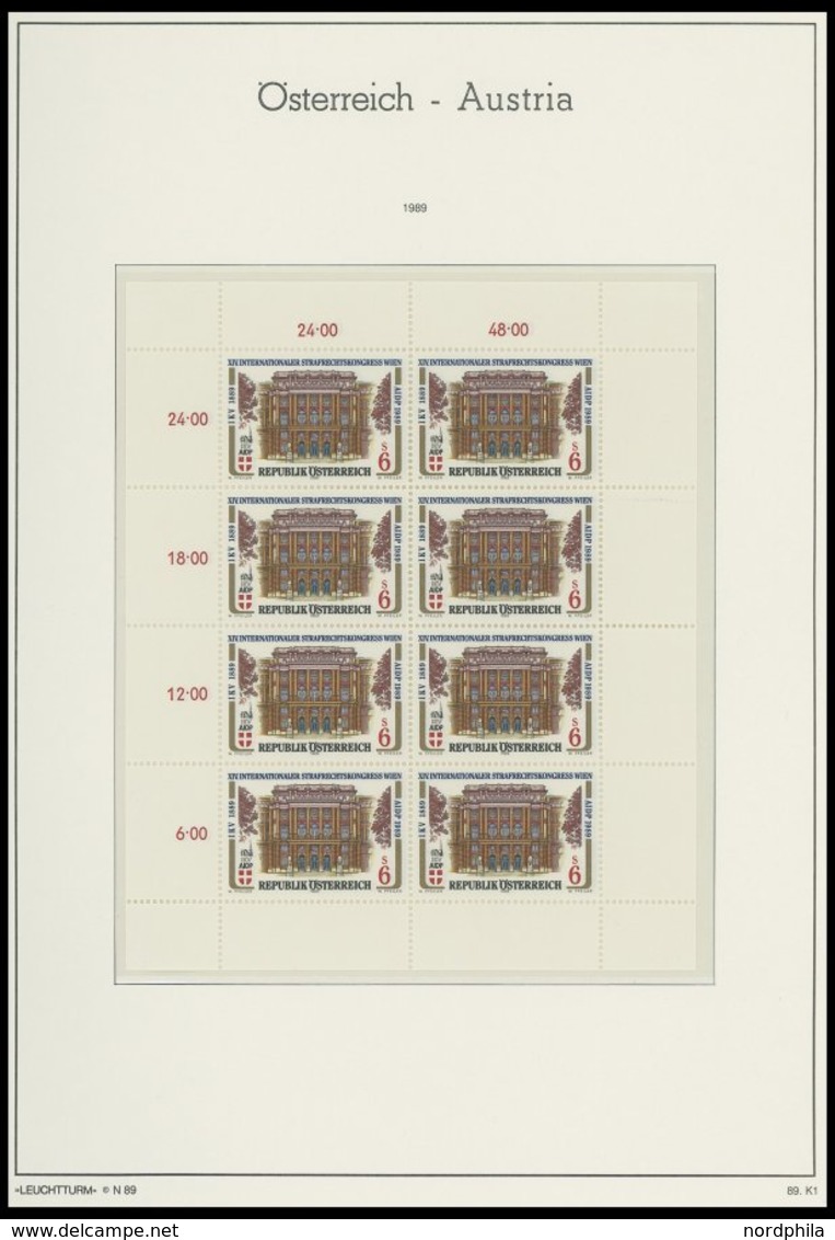 SAMMLUNGEN **, 1978-1996, Postfrische Komplette Sammlung Österreich Im Leuchtturm Falzlosalbum Mit Vielen Kleinbogen, Pr - Collections