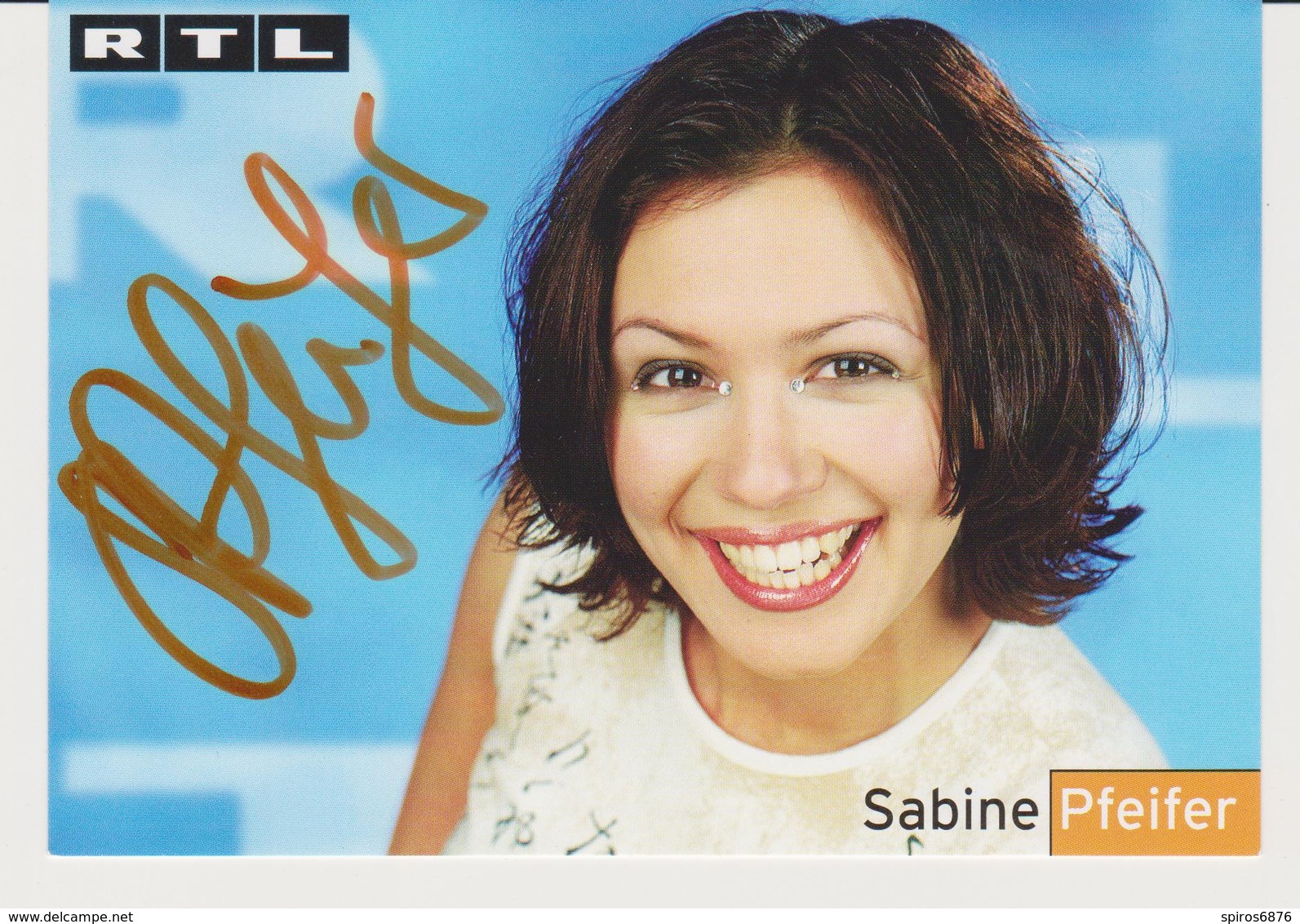 Authentic Signed RTL Card / Autograph -  German Actress SABINE PFEIFER - Autographes
