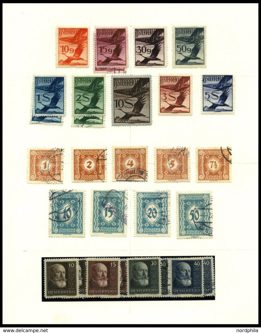 SAMMLUNGEN O,* , überwiegend Gestempelte Sammlung Österreich Von 1908-1937, Dabei Auch Gute Mittlere Ungebrauchte Ausgab - Collections