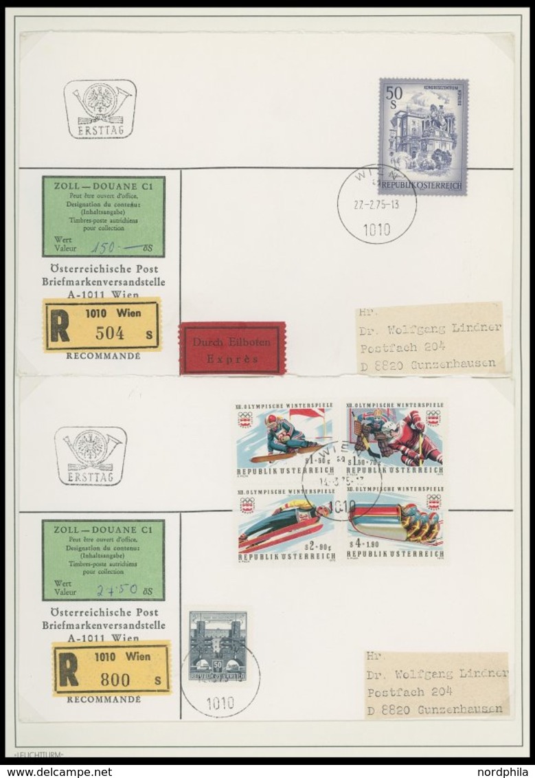 SAMMLUNGEN **,Brief , 1968-77, 2 Leuchtturm Falzlosalben: Wohl Postfrisch Komplett, Dazu Einschreib-Auslands FDC Der Ver - Collezioni