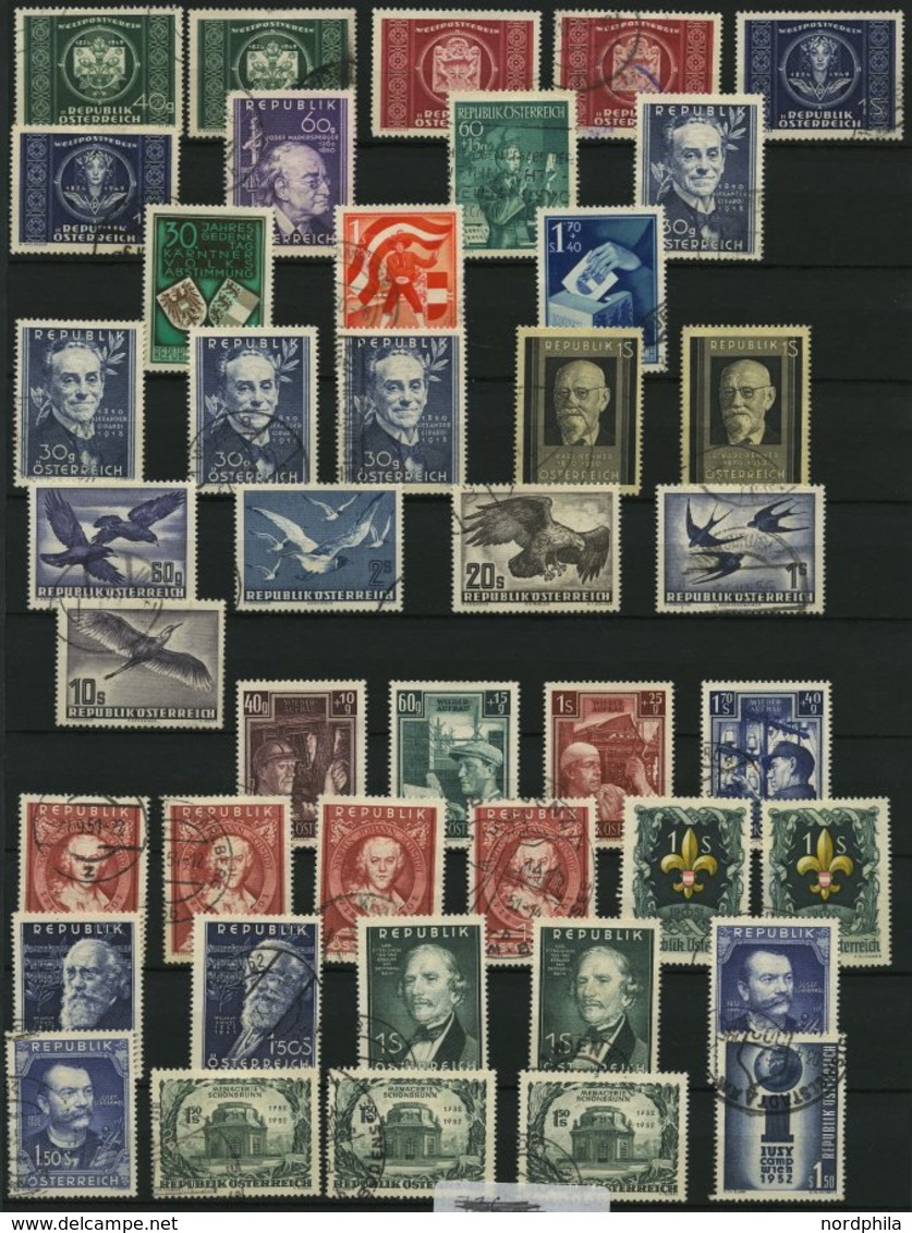 LOTS O, Gestempelte Dublettenpartie Österreich Von 1945-70 Im Einsteckbuch, Meist 2x, Mit Einigen Guten Mittleren Werten - Collections