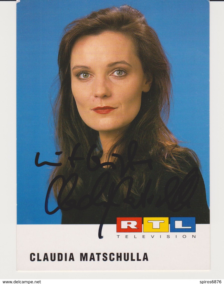 Authentic Signed RTL Card / Autograph -  German Actress CLAUDIA MATSCHULLA - Autografi