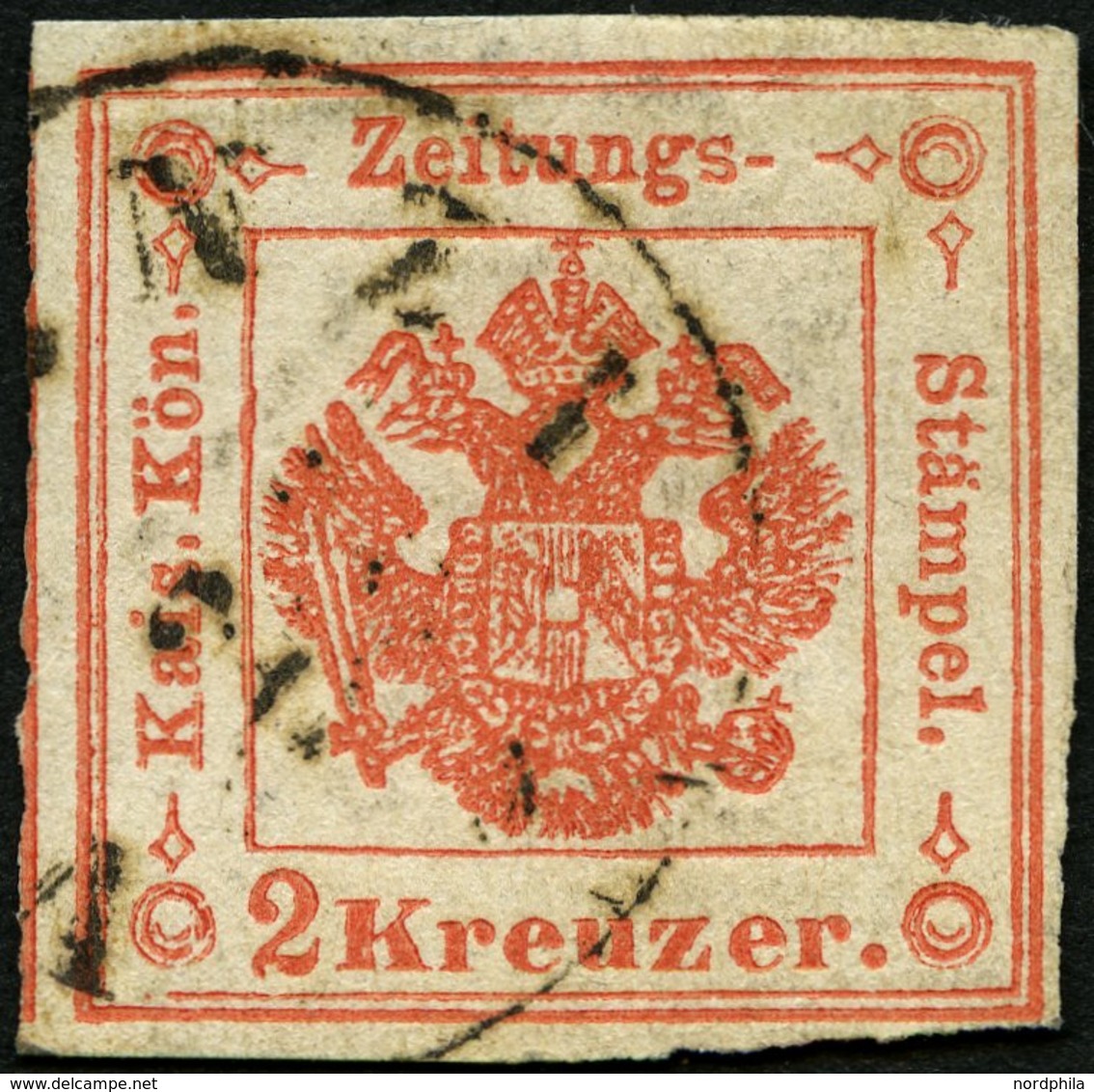 LOMBARDEI UND VENETIEN Z 2 O, Zeitungsmarken: 1859, 2 Kr. Rot, Pracht, Mi. 70.- - Lombardy-Venetia