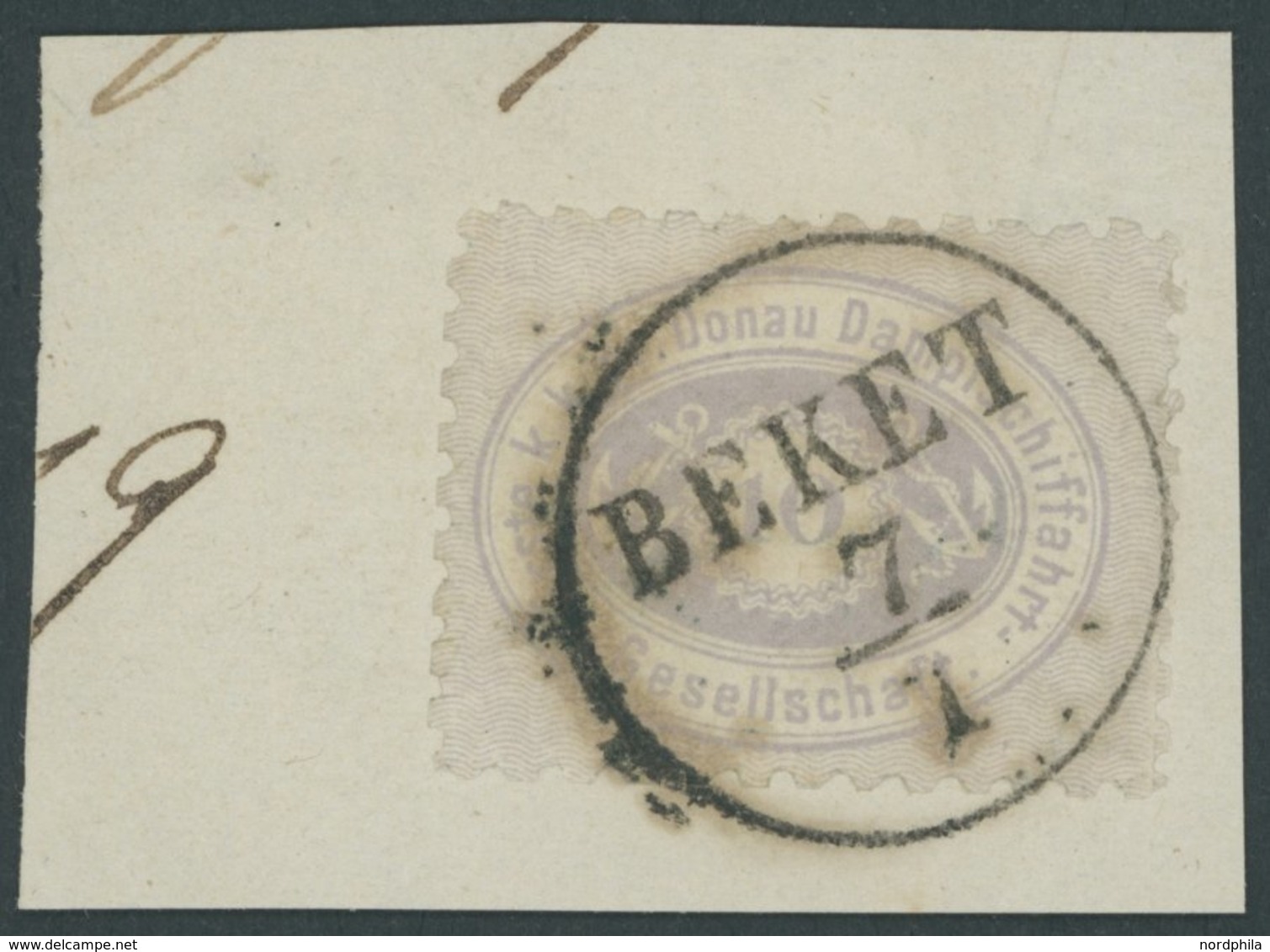 DDG 2 BrfStk, 1866, 10 Kr. Lila, Stempel BEKET, Prachtbriefstück - Andere & Zonder Classificatie