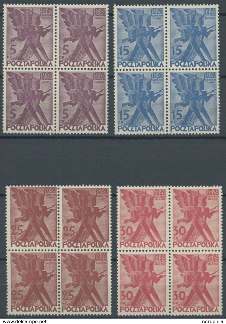 POLEN 265-68 VB **, 1930, November Aufstand In Viererblocks, Postfrischer Prachtsatz, Mi. 120.- - Other & Unclassified