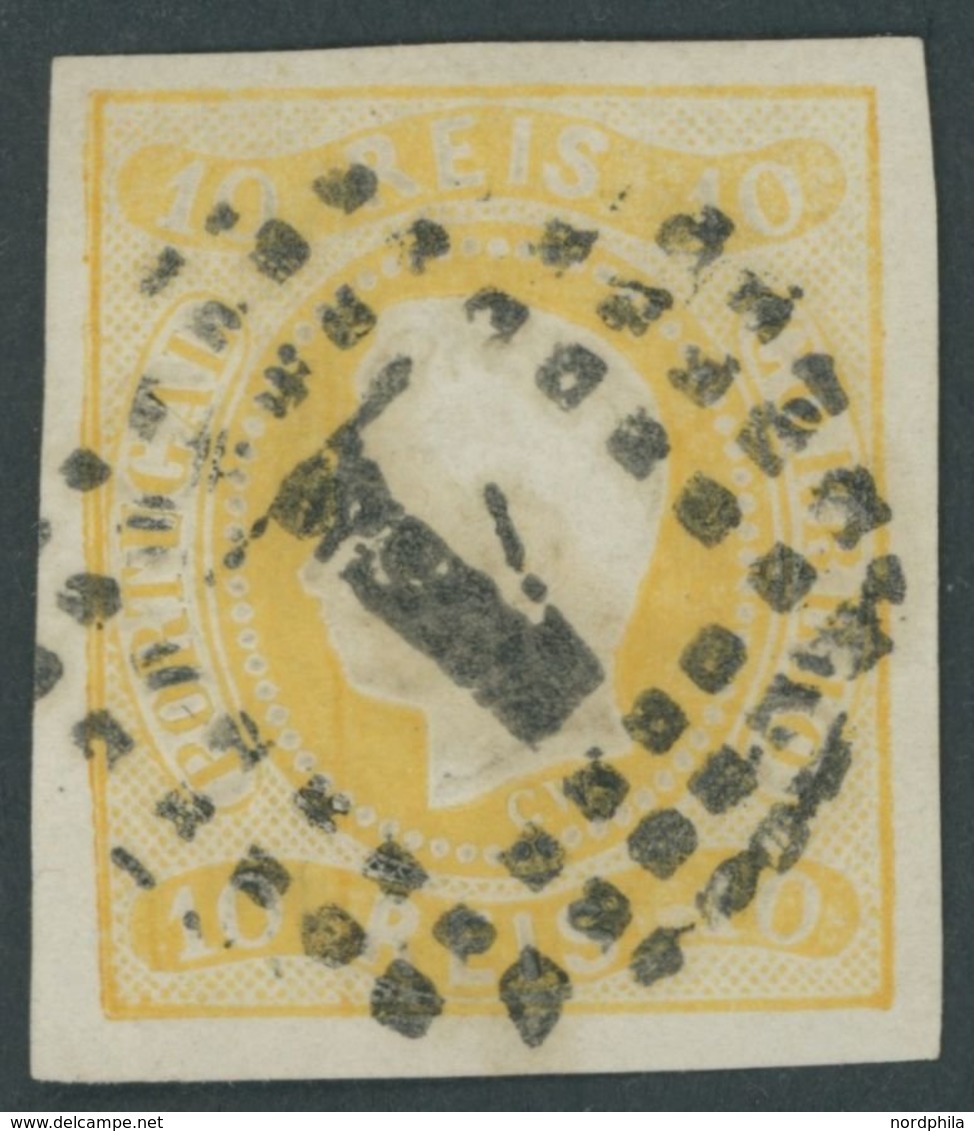 PORTUGAL 18 O, 1866, 10 R. Gelb, Pracht, Mi. 200.- - Andere & Zonder Classificatie