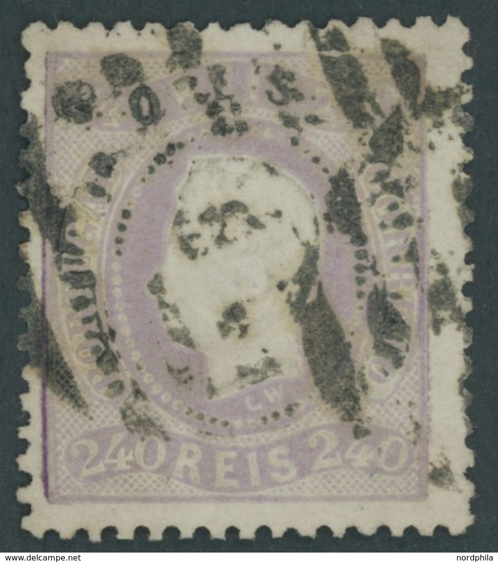 PORTUGAL 33 O, 1870, 240 R. Lila, Pracht, Mi. 600.- - Other & Unclassified