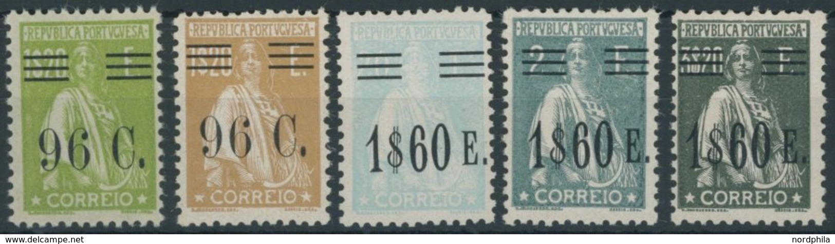 PORTUGAL 503-07 **, 1928, 96 C. Auf 1.20 E. - 1.60 E. Auf 20 E. Ceres, 5 Postfrische Prachtwerte, Signiert Zumstein, Mi. - Other & Unclassified