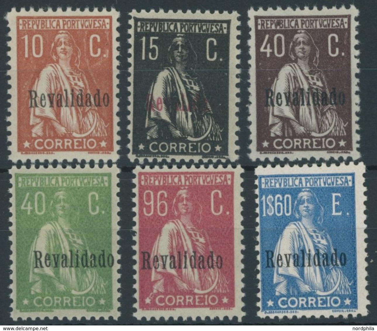 PORTUGAL 509-14 **, 1929, Revalidato, Herstellungsbedingte Gummierung, Postfrischer Prachtsatz, Signiert Zumstein, Mi. 7 - Other & Unclassified