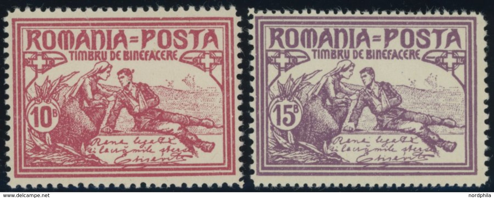 RUMÄNIEN 171A,172C **, 1906, 10 B. Karminrosa, Gezähnt L 111/2 Und 15 B. Violett, Gezähnt L 131/2:111/2, Postfrisch, Pra - Altri & Non Classificati